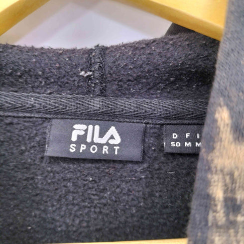 フィラスポーツ FILA SPORTS フロントロゴ ブリーチ加工ジップアップパーカー メンズ JPN:M